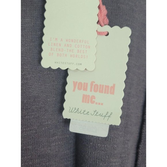 White Stuff River linen blend cardigan coal gray M - Picture 4 of 11